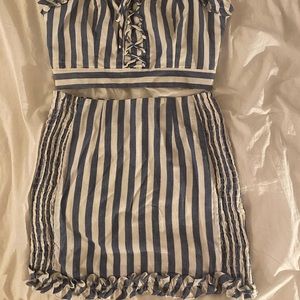 AQUA Skirt & Crop Top Set